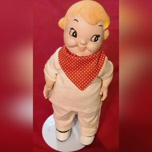 Precious Looking Vintage Campbell Soup Kid Porcelain Boy Doll